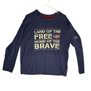 Realtree "Land of the Free Home of the Brave" Men's Long Sleeve T-Shirt Blue L
